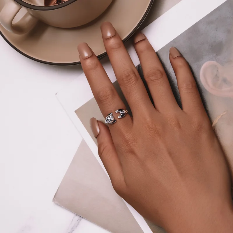 (Bild für) Pandora Style Panda Open Ring - SCR969-E - Ansicht 4