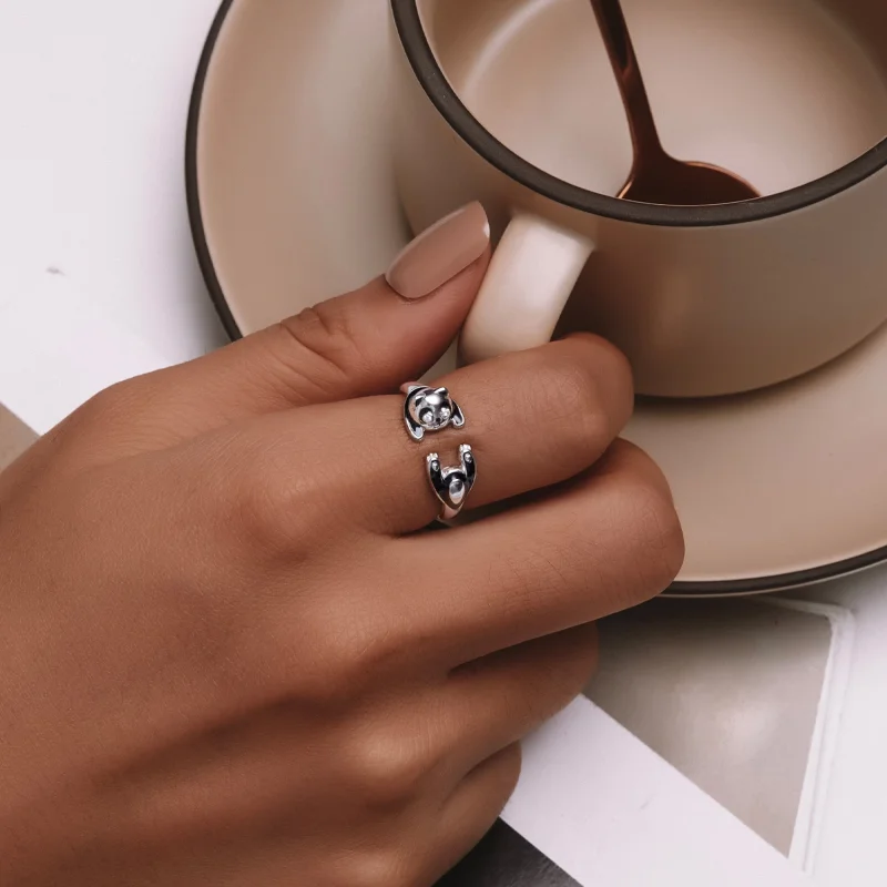 (Bild für) Pandora Style Panda Open Ring - SCR969-E - Ansicht 5