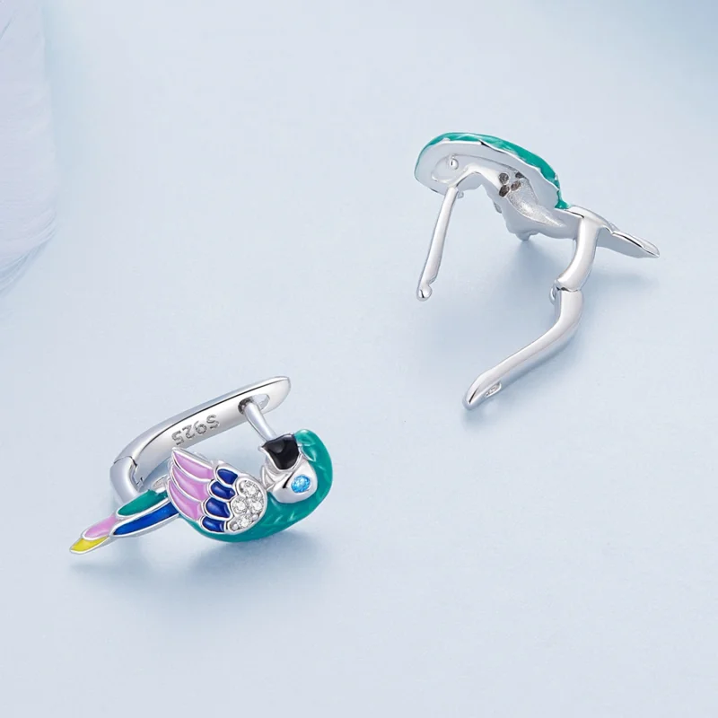 (Bild für) Pandora Style Papagei-Reifohrringe - BSE829 - Ansicht 4