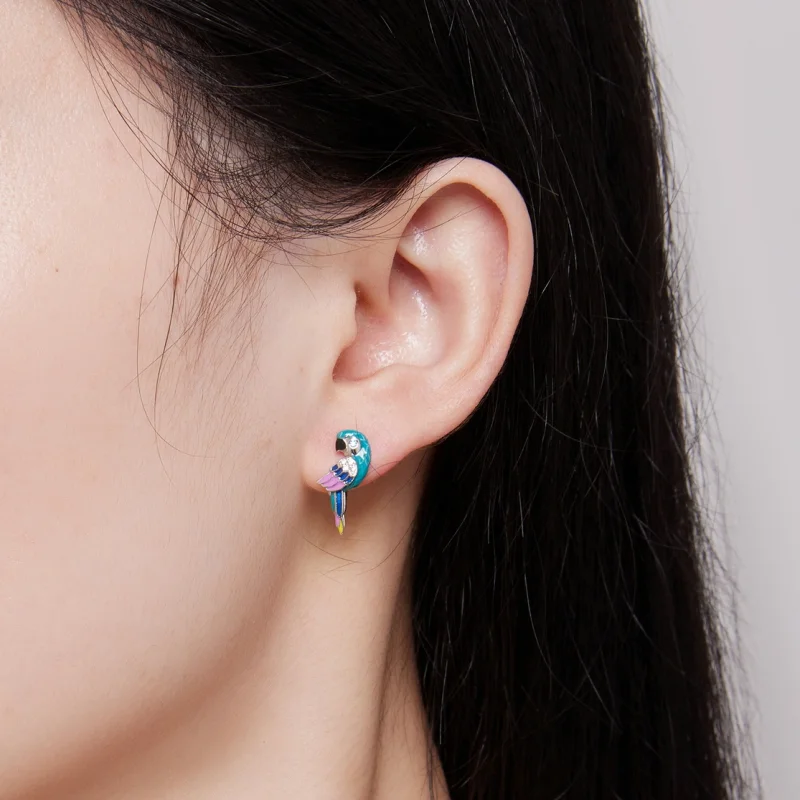 (Bild für) Pandora Style Papagei-Reifohrringe - BSE829 - Ansicht 7