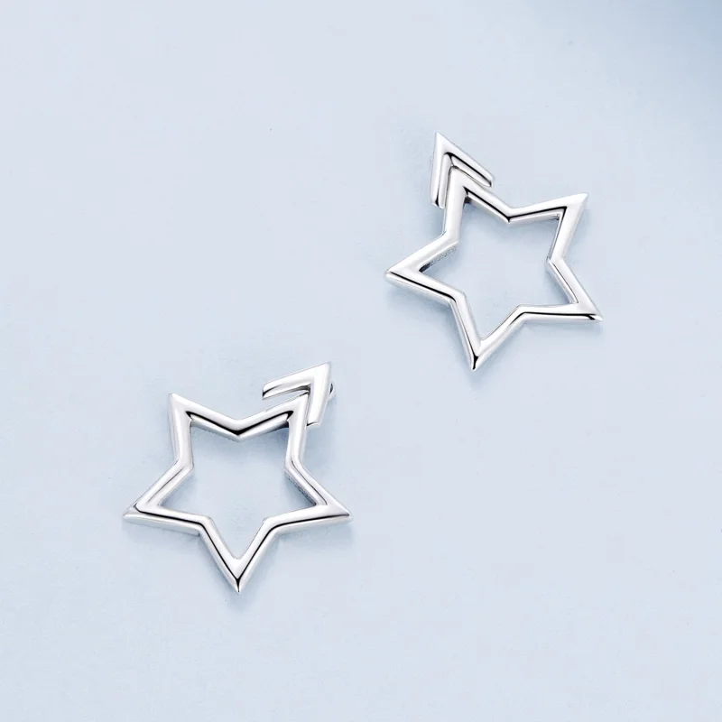 (Bild für) Pandora Style Pentagram Steckerohrringe - BSE901 - Ansicht 4