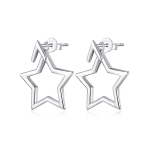 (Bild für) Pandora Style Pentagram Steckerohrringe - BSE901