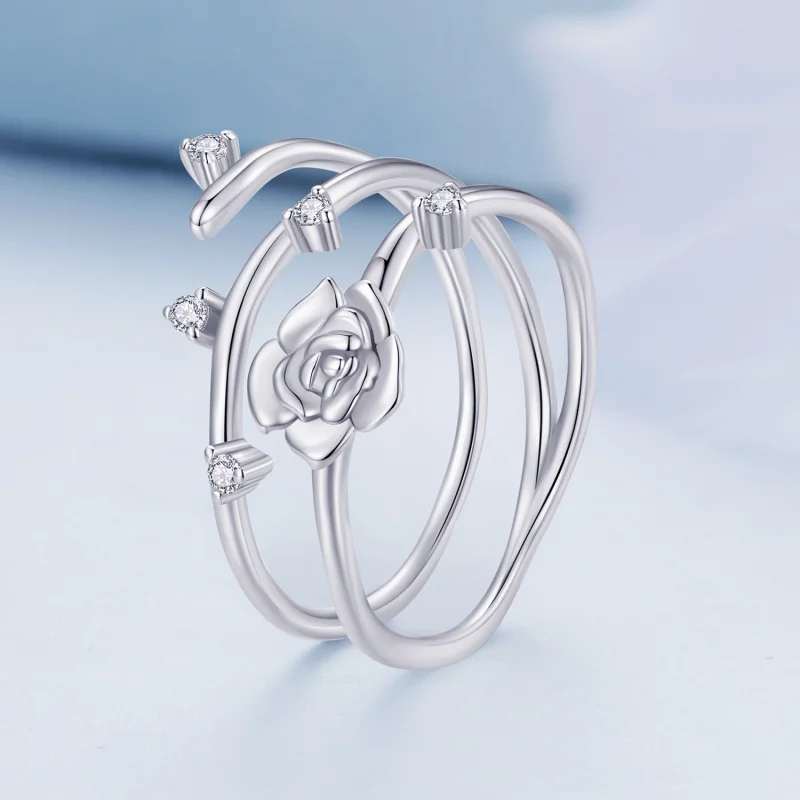 (Bild für) Pandora Style Personalisierter Vielseitiger Rosenranken Ring - BSR404 - Ansicht 2