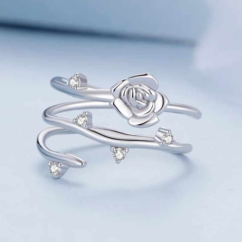 (Bild für) Pandora Style Personalisierter Vielseitiger Rosenranken Ring - BSR404 - Ansicht 3