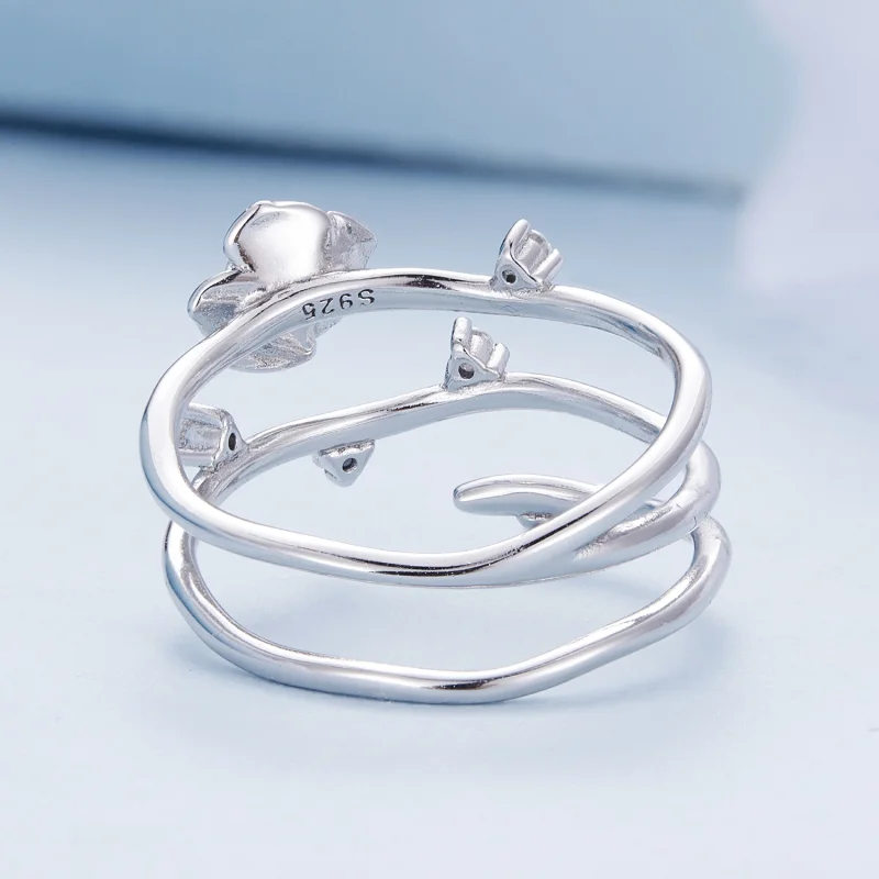 (Bild für) Pandora Style Personalisierter Vielseitiger Rosenranken Ring - BSR404 - Ansicht 4