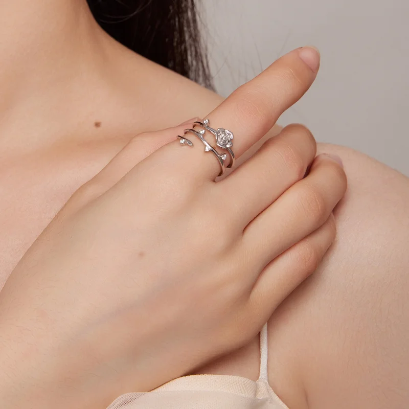 (Bild für) Pandora Style Personalisierter Vielseitiger Rosenranken Ring - BSR404 - Ansicht 5