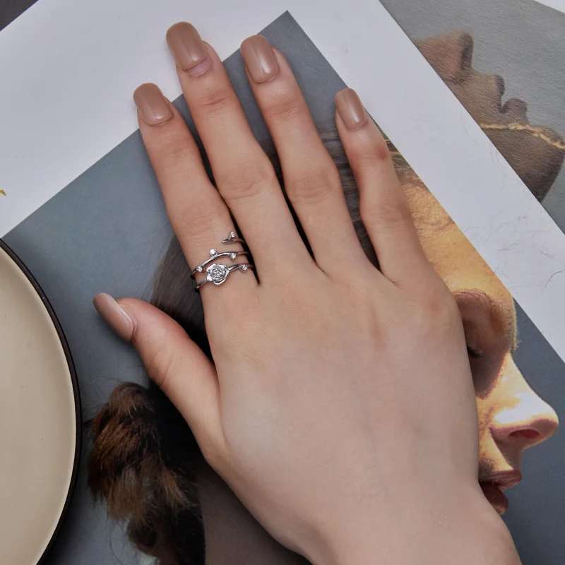(Bild für) Pandora Style Personalisierter Vielseitiger Rosenranken Ring - BSR404 - Ansicht 6