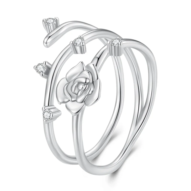 (Bild für) Pandora Style Personalisierter Vielseitiger Rosenranken Ring - BSR404 - Ansicht 8