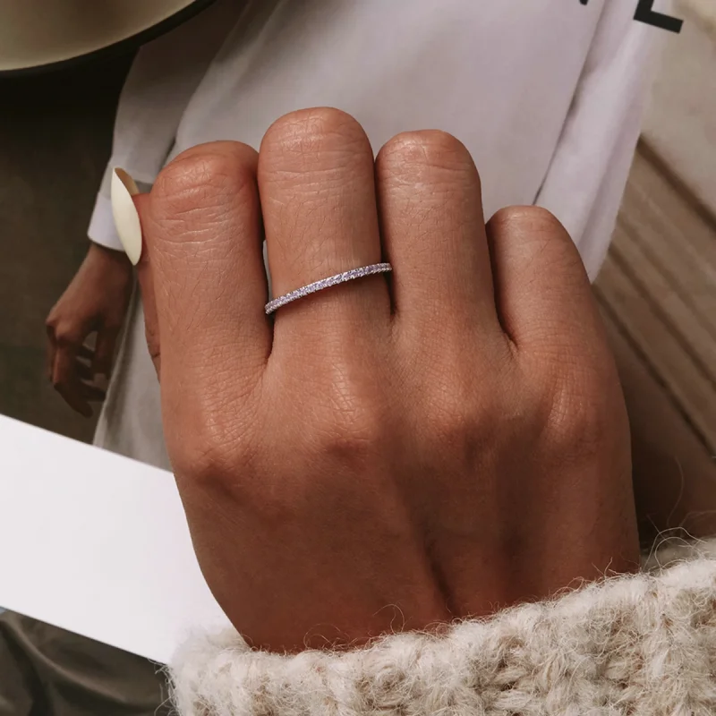 (Bild für) Pandora Style Pink Diamond Ring - SCR066-J - Ansicht 2