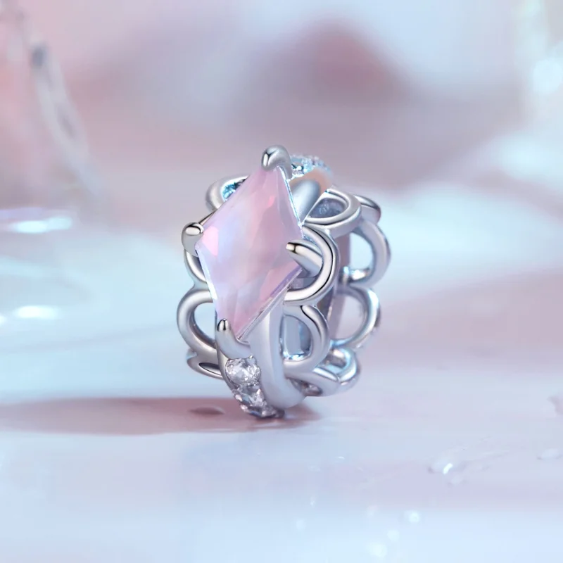 (Bild für) Pandora Style Pink Lace Silikon Abstandshalter - SCC2642 - Ansicht 2