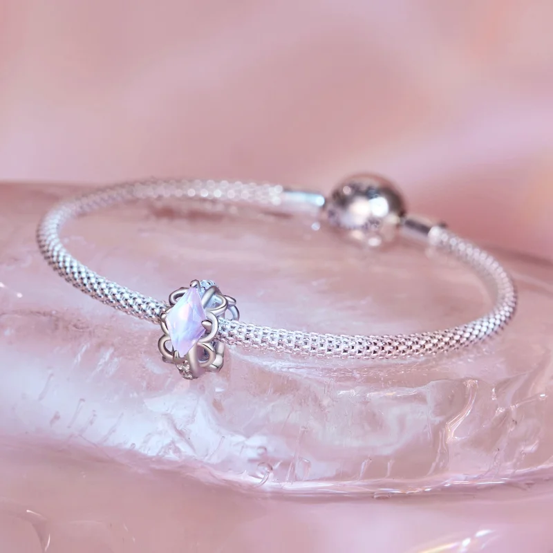 (Bild für) Pandora Style Pink Lace Silikon Abstandshalter - SCC2642 - Ansicht 4