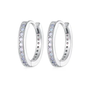 (Bild für) Pandora Style Pink Opal Hoop Earrings - BSE875