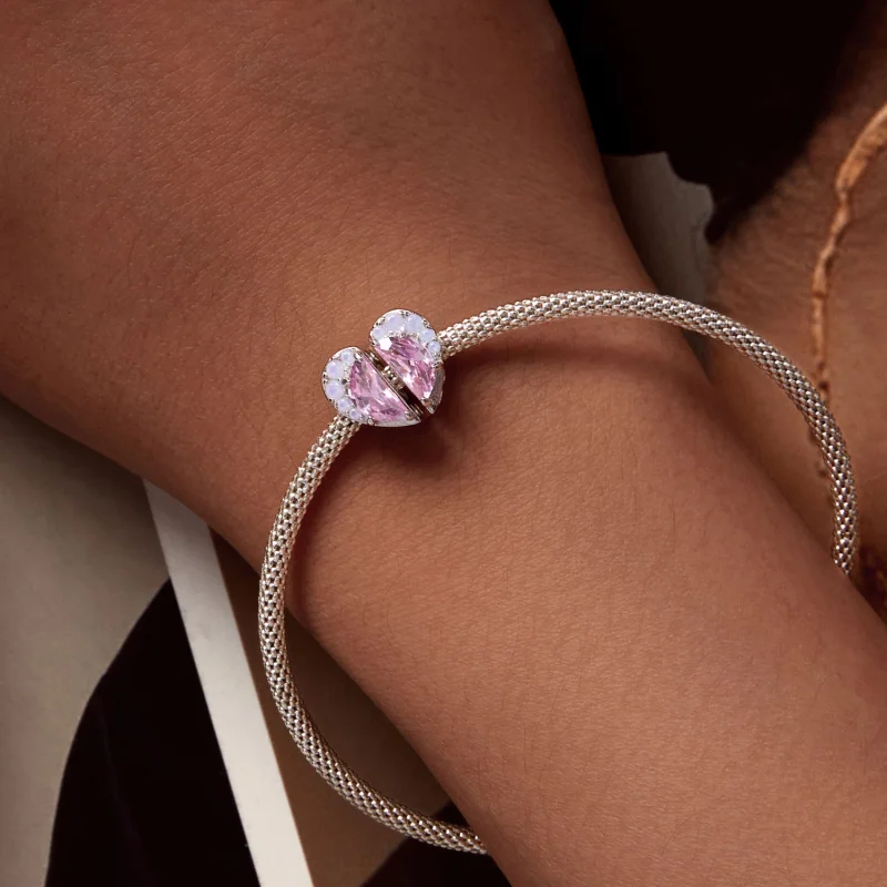 (Bild für) Pandora Style Pink Sisters Heart Charm - SCC2641 - Ansicht 4