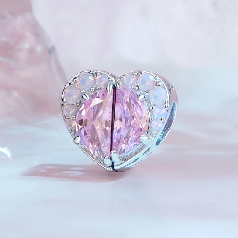 (Bild für) Pandora Style Pink Sisters Heart Charm - SCC2641 - Ansicht 2