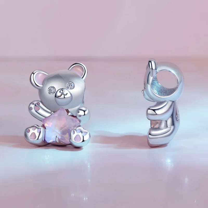 (Bild für) Pandora Style Pink Star Bear Charm - SCC2638 - Ansicht 3