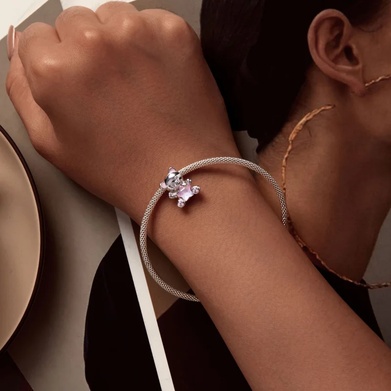 (Bild für) Pandora Style Pink Star Bear Charm - SCC2638 - Ansicht 4