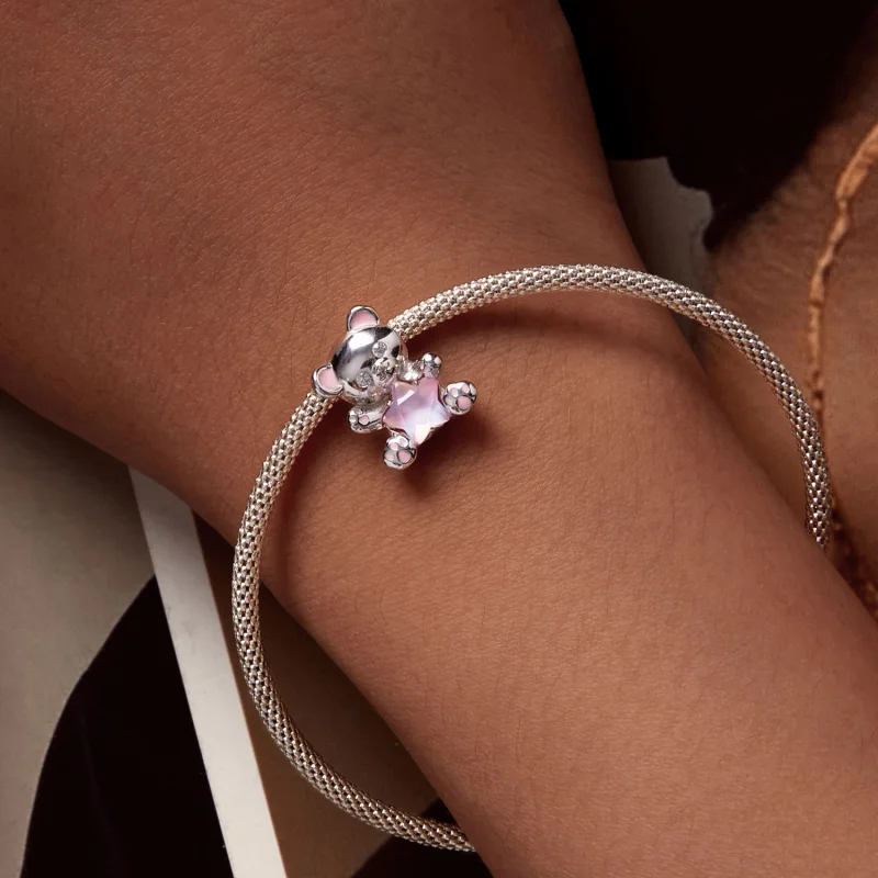 (Bild für) Pandora Style Pink Star Bear Charm - SCC2638 - Ansicht 5