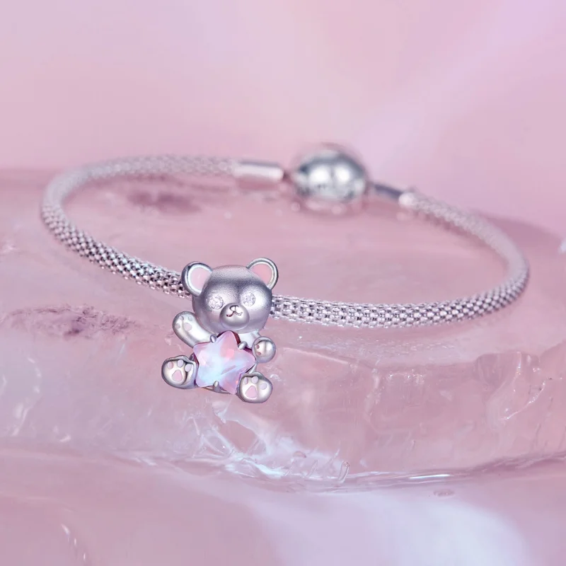 (Bild für) Pandora Style Pink Star Bear Charm - SCC2638 - Ansicht 6