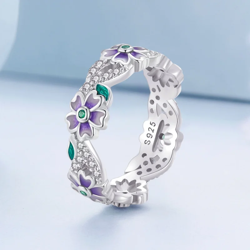 (Bild für) Pandora Style Purple Garland Ring - BSR492 - Ansicht 2
