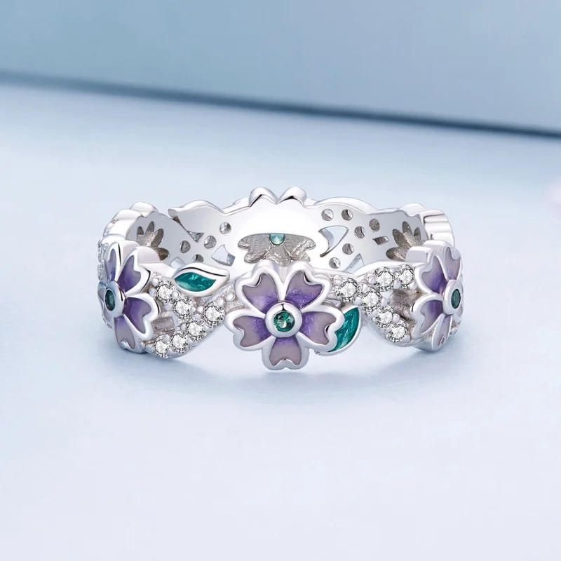 (Bild für) Pandora Style Purple Garland Ring - BSR492 - Ansicht 3