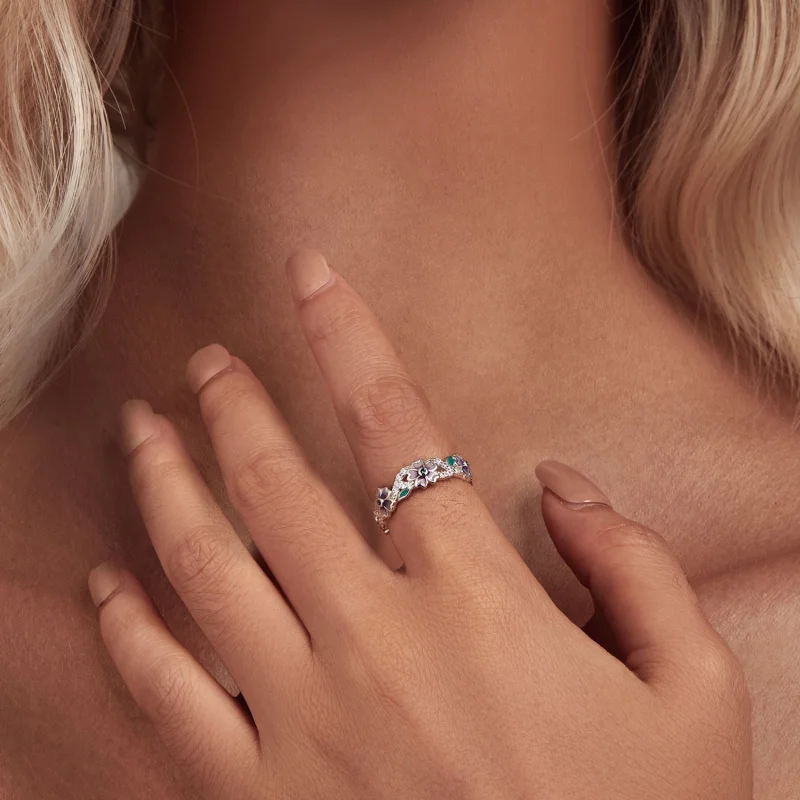 (Bild für) Pandora Style Purple Garland Ring - BSR492 - Ansicht 4