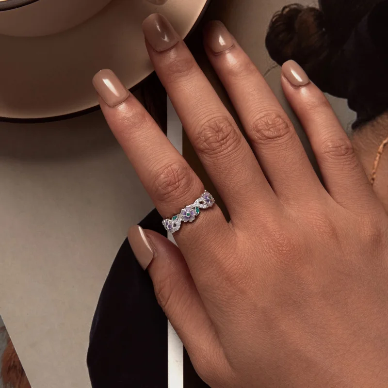 (Bild für) Pandora Style Purple Garland Ring - BSR492 - Ansicht 5