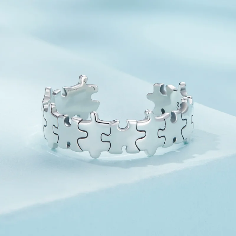 (Bild für) Pandora Style Puzzle Open Ring - SCR925 - Ansicht 3