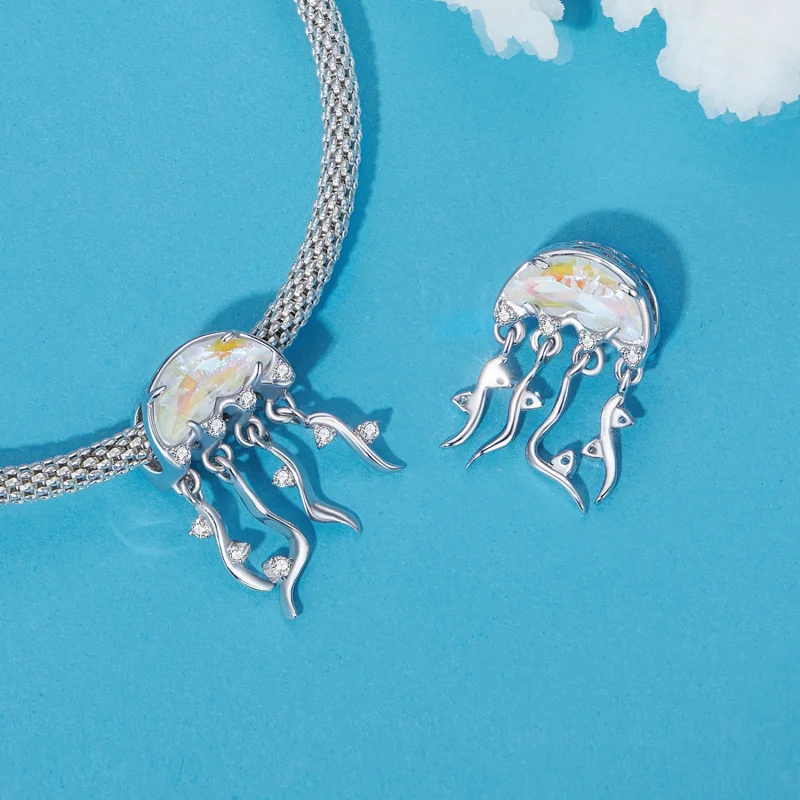 (Bild für) Pandora Style Quallen-Anhänger - BSC915 - Ansicht 4