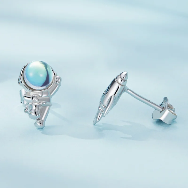 (Bild für) Pandora Style Raumschiff Asymmetrische Ohrringe - SCE1578 - Ansicht 3