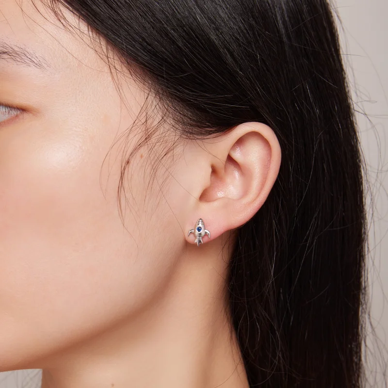 (Bild für) Pandora Style Raumschiff Asymmetrische Ohrringe - SCE1578 - Ansicht 6