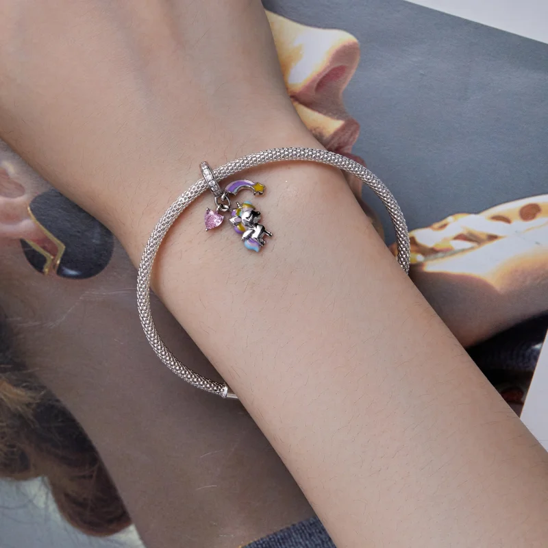 (Bild für) Pandora Style Regenbogen-Einhorn-Anhänger - SCC2468 - Ansicht 5