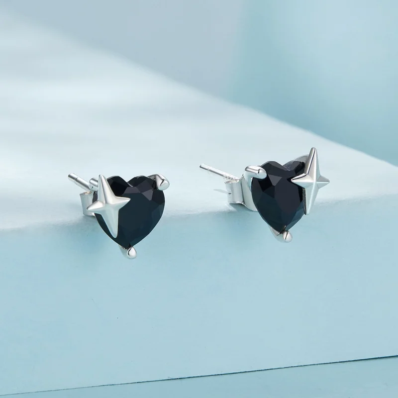 (Bild für) Pandora Style Retro Herz Stecker Ohrringe - SCE1654 - Ansicht 2
