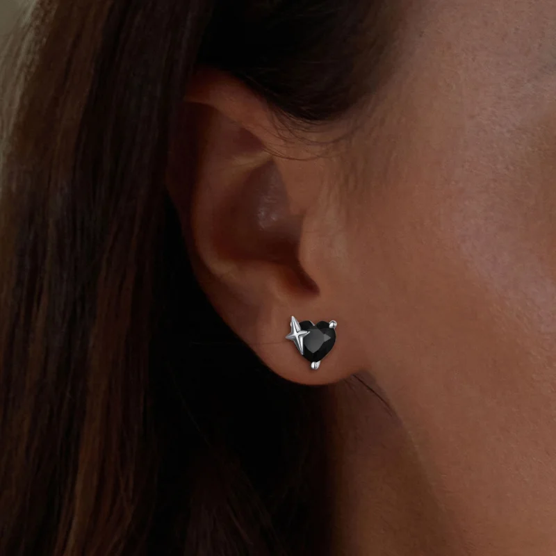 (Bild für) Pandora Style Retro Herz Stecker Ohrringe - SCE1654 - Ansicht 5