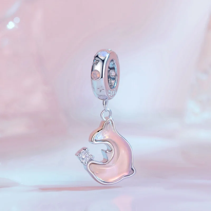 (Bild für) Pandora Style Rosa Delfin-Anhänger - SCC2639 - Ansicht 2
