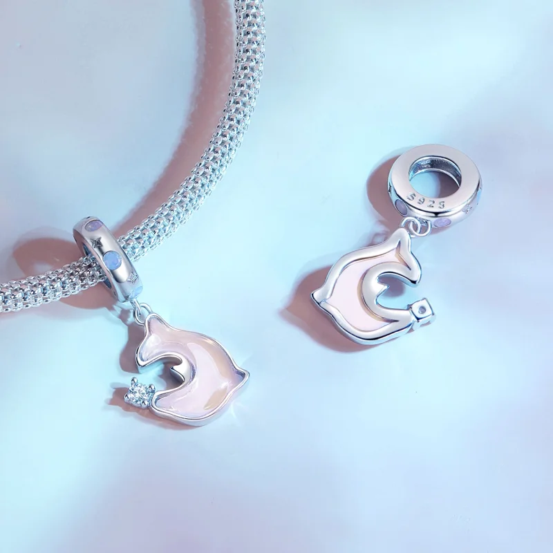 (Bild für) Pandora Style Rosa Delfin-Anhänger - SCC2639 - Ansicht 4