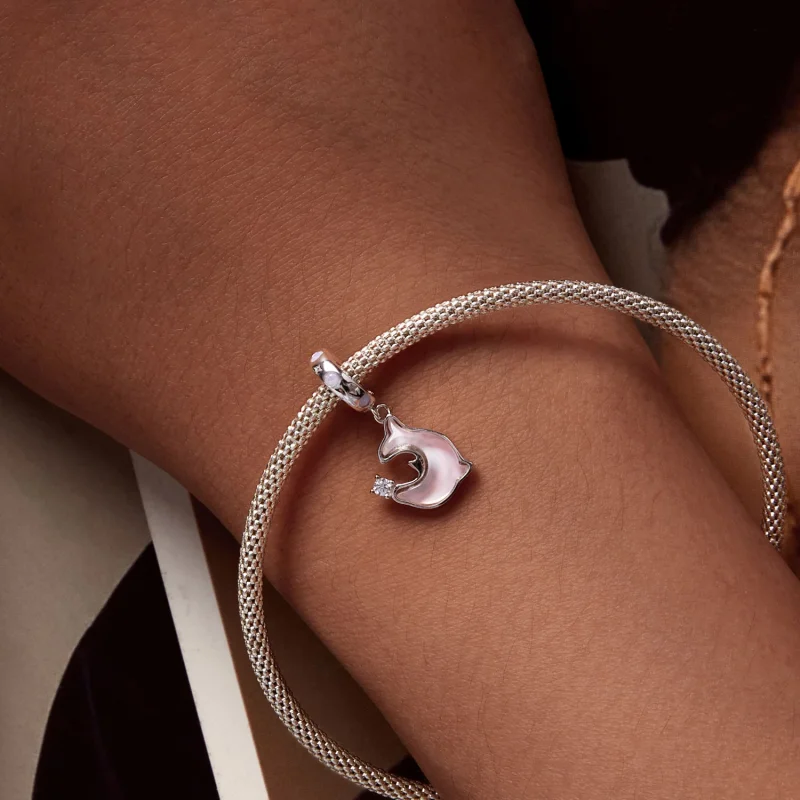 (Bild für) Pandora Style Rosa Delfin-Anhänger - SCC2639 - Ansicht 6