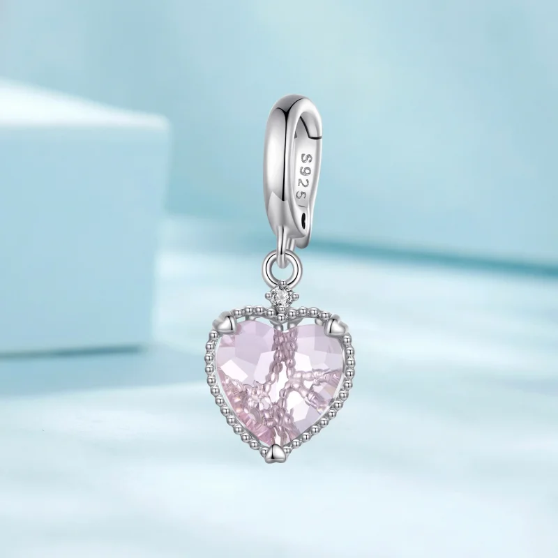 (Bild für) Pandora Style Rosa Herz-Anhänger - SCC2594 - Ansicht 2