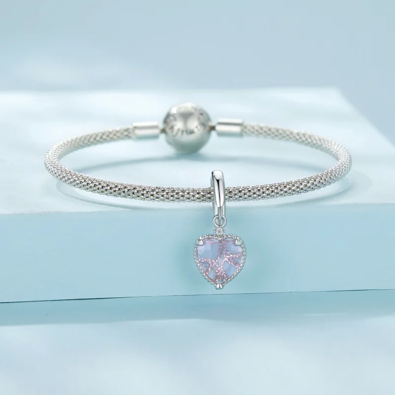 (Bild für) Pandora Style Rosa Herz-Anhänger - SCC2594 - Ansicht 3