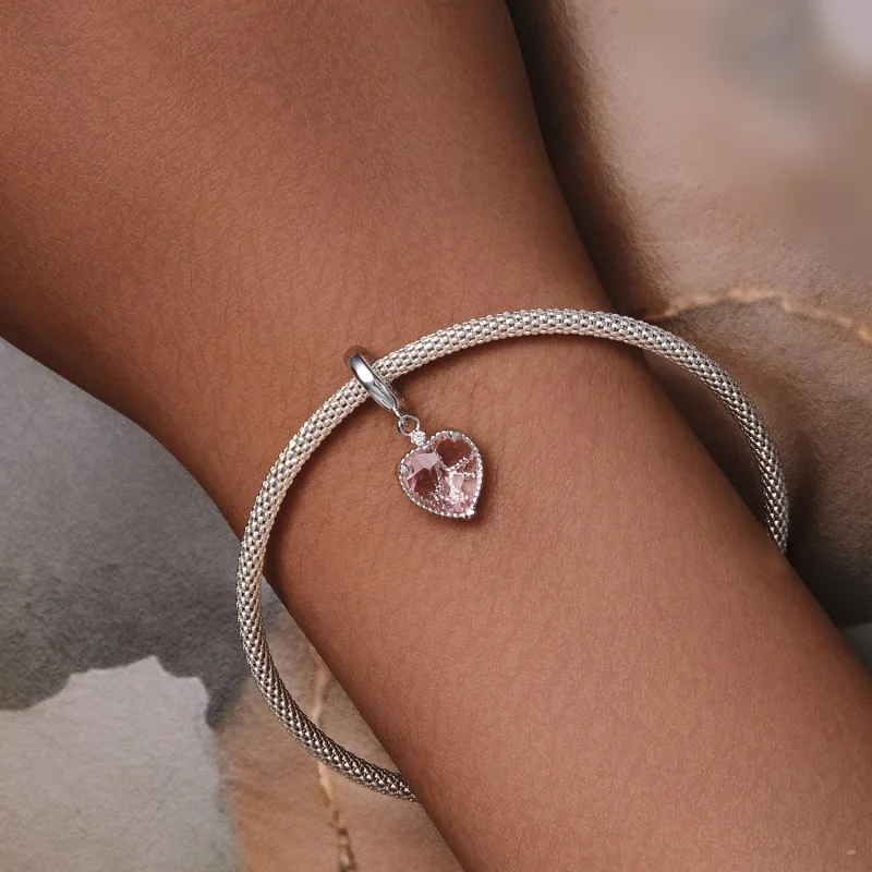 (Bild für) Pandora Style Rosa Herz-Anhänger - SCC2594 - Ansicht 6