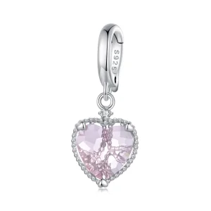 (Bild für) Pandora Style Rosa Herz-Anhänger - SCC2594