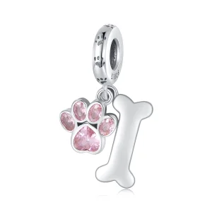 (Bild für) Pandora Style Rosa Hundepfote Knochenanhänger - SCC2127-PK