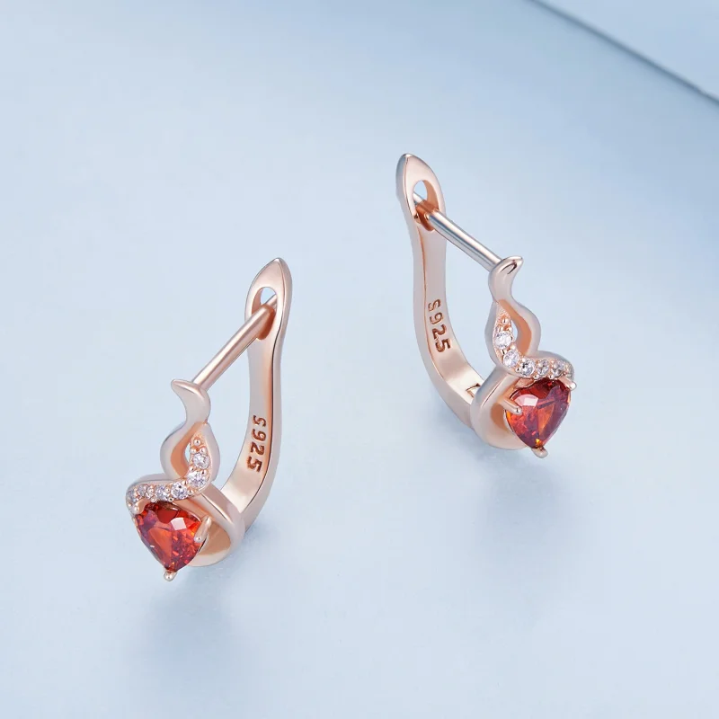 (Bild für) Pandora Style Rose Gold Love Bond Reif Ohrringe - BSE815 - Ansicht 3