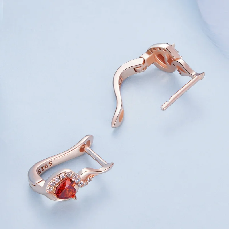 (Bild für) Pandora Style Rose Gold Love Bond Reif Ohrringe - BSE815 - Ansicht 4