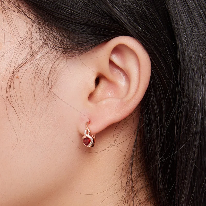(Bild für) Pandora Style Rose Gold Love Bond Reif Ohrringe - BSE815 - Ansicht 6
