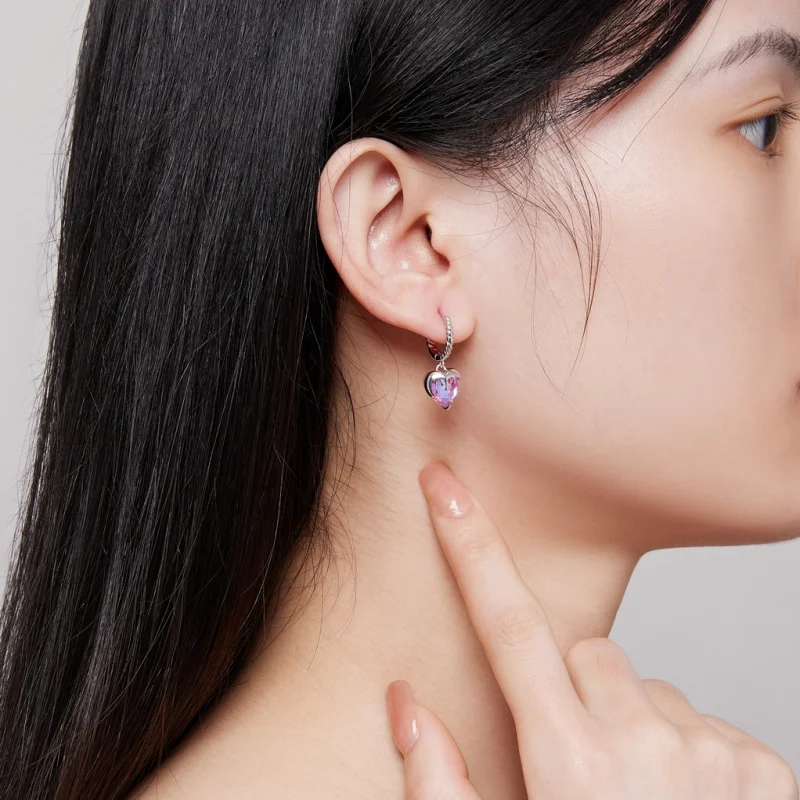 (Bild für) Pandora Style Schmelzendes Herz Ohrringe - BSE833 - Ansicht 5