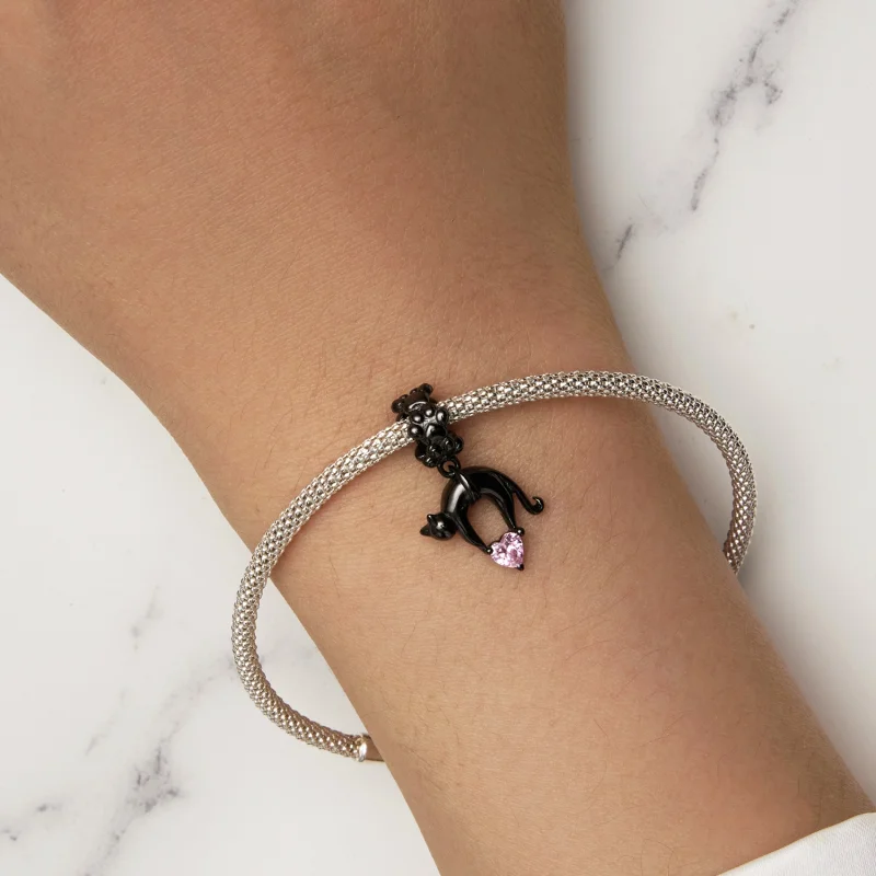 (Bild für) Pandora Style Schwarze Katze Anhänger - SCC2519 - Ansicht 5