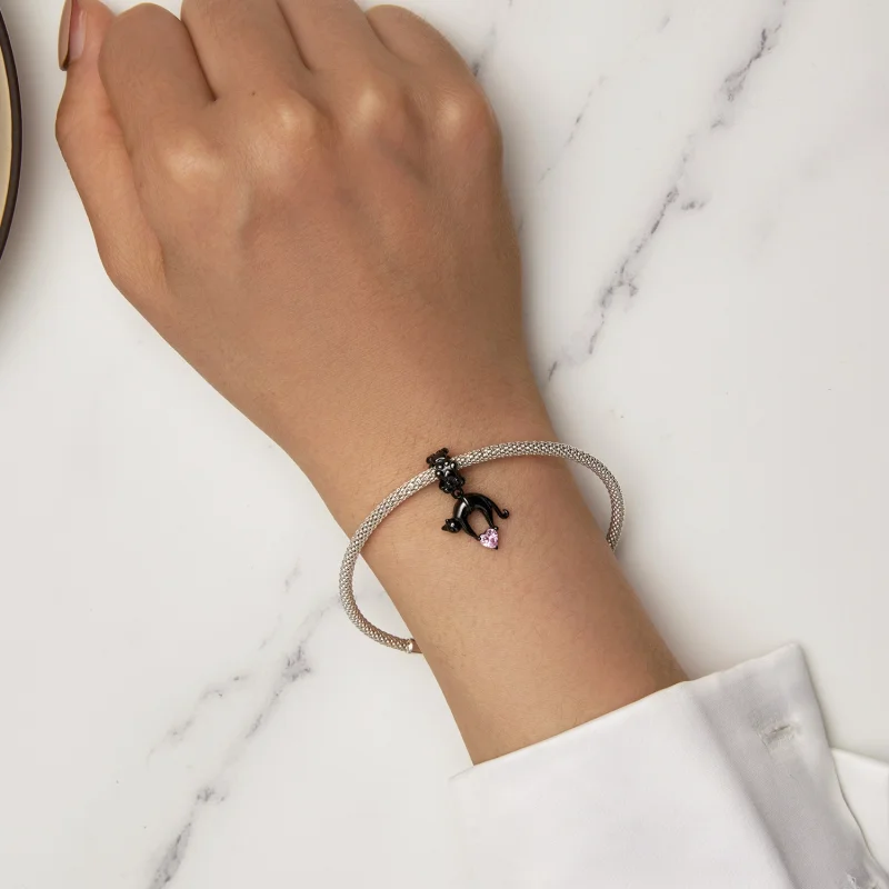 (Bild für) Pandora Style Schwarze Katze Anhänger - SCC2519 - Ansicht 6