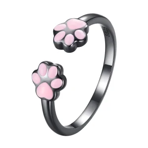 (Bild für) Pandora Style Schwarze Katzenkralle Öffnungsring - SCR913