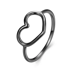(Bild für) Pandora Style Schwarzer Herzförmiger Ring - SCR641-D