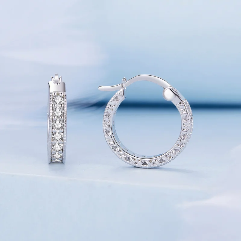(Bild für) Pandora Style Shine Hoop Ohrringe - BSE868 - Ansicht 2